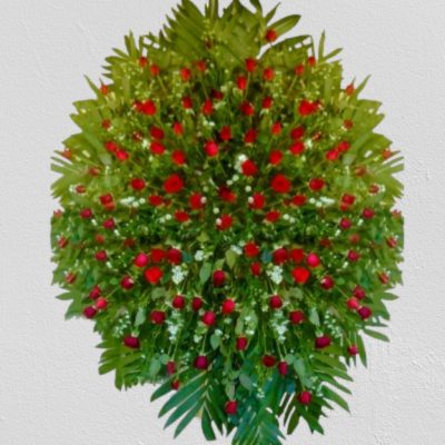 MEDALLÓN FLORAL CON 100 ROSAS ROJAS RF063