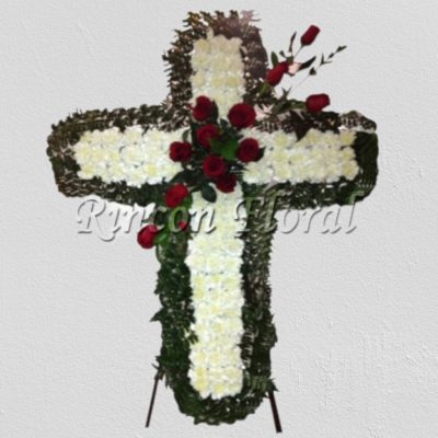 CRUZ CON CLAVEL BLANCO RF078