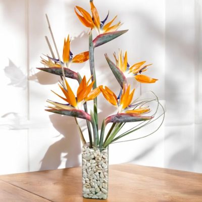 CUBO DE CRISTAL CON AVE DE PARAISO RF081