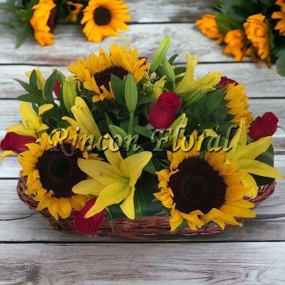 CANASTA CON GIRASOLES RF107