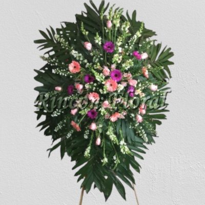 MEDALLÓN FLORAL CON GERBERAS Y ROSAS RF117