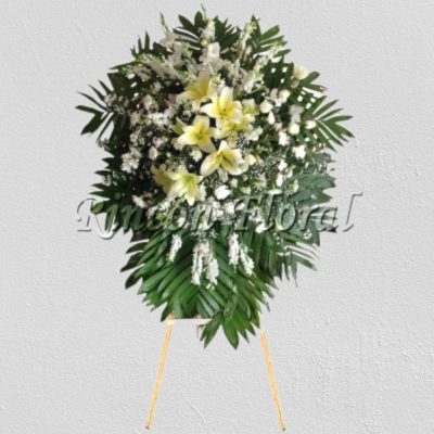 MEDALLÓN FLORAL BLANCO RF122