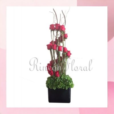 BASE CON 24 ROSAS EN ESPIRAL Y CURLIE RF202