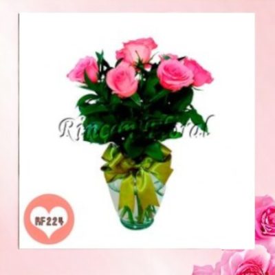 JARRÓN CON 6 ROSAS FIUSHAS RF224