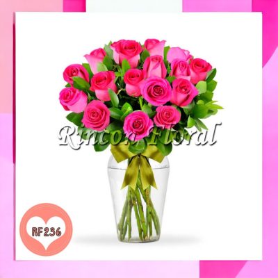 JARRÓN CON 24 ROSAS FIUSHAS RF236