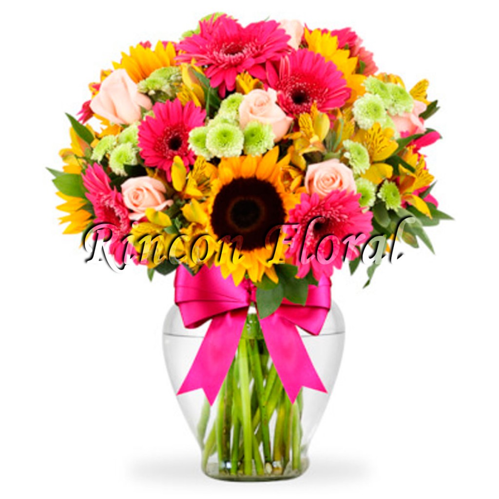 Combinado de Girasol, Rosas, Gerberas. CODIGO: RF163 – Rincón Floral