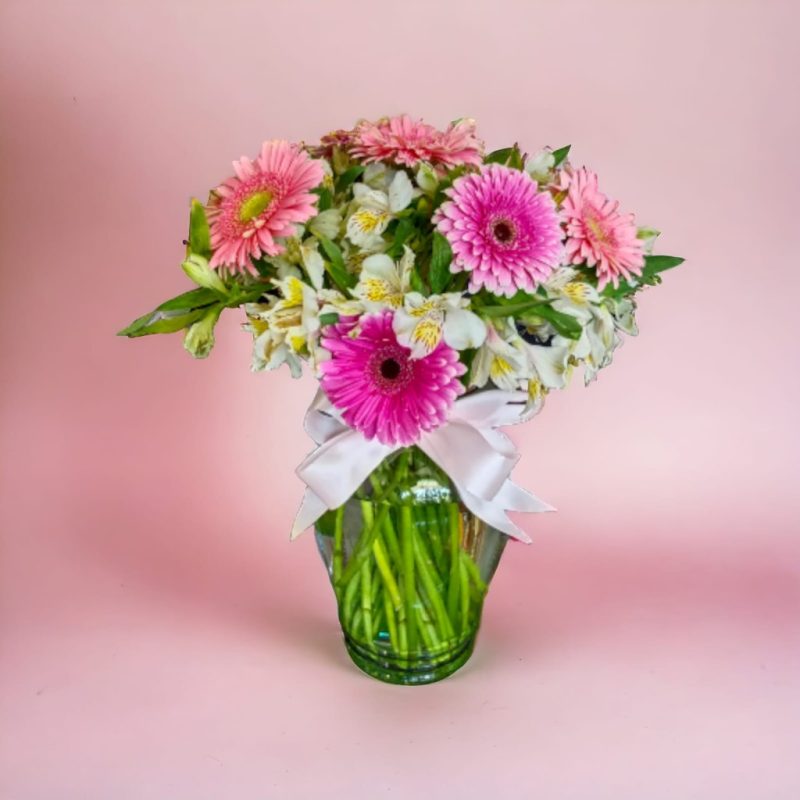 JARRÓN CON 10 GERBERAS Y ALSTROMELIAS RFM213