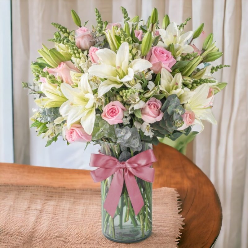 JARRÓN CON LILYS Y ROSAS ROSAS RF432