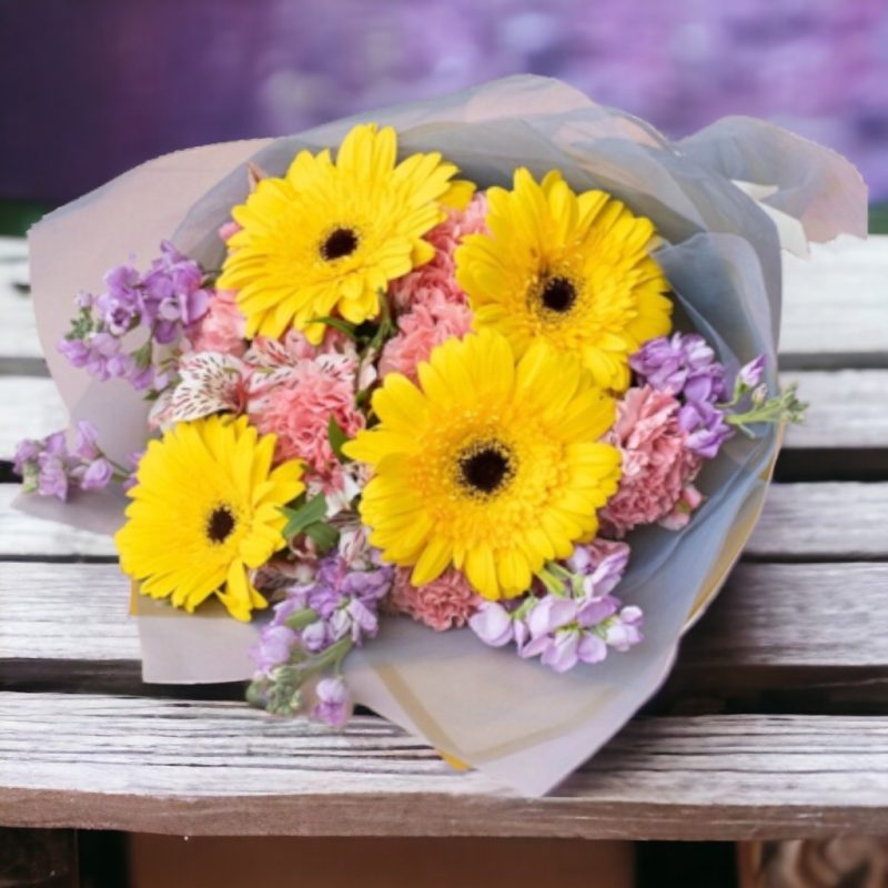 BOUQUET CON 4 GERBERAS RF707