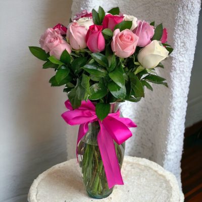 JARRÓN CON 24 ROSAS VARIADAS RF850