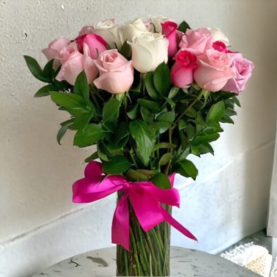 JARRÓN CON 36 ROSAS VARIADAS RF848
