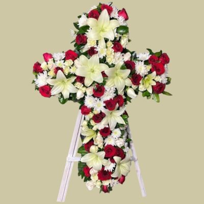 CRUZ CON ROSAS ROJAS RF587