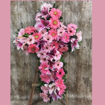 CRUZ CON GERBERAS RF439