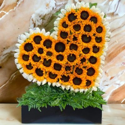 CAJA CORAZÓN CON GIRASOLES RFV92