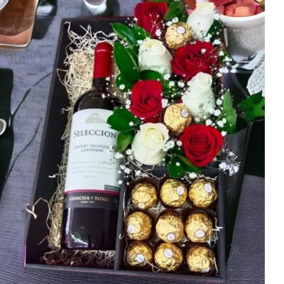 CAJA BOTANERA CON ROSAS RFV12