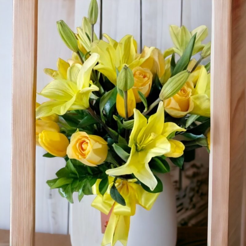 JARRON CON ROSAS, TULIPANES  Y LILYS RFA035 - Imagen 2