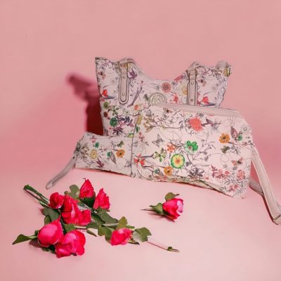 JUEGO DE 3 BOLSOS ROSA O VINO RF18