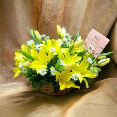 CANASTA CON 12 TULIPANES RF114