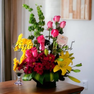 BASE CON FLORES PRIMAVERALES RF990