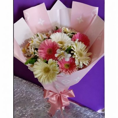 BOUQUET CON 10 GERBERAS BICOLOR RF993