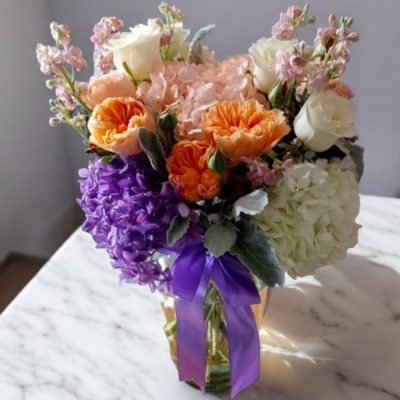 JARRÓN CON HORTENSIAS Y ROSAS INGLESAS RF975