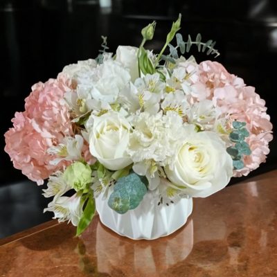 BASE DE CERAMICA CON HORTENSIAS RF831