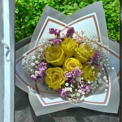 BOUQUET DE 6 ROSAS AMARILLAS RFA009