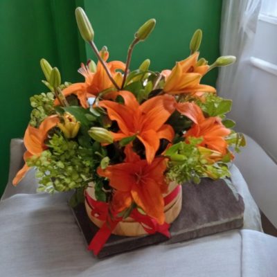 CAJA CILINDRO CON LILYS RF684