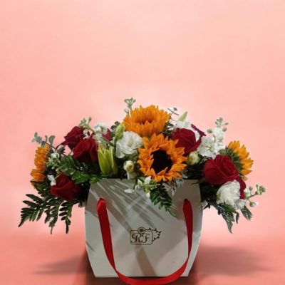 BOLSA MDF BLANCA CON FLOR VARIADA RFV153