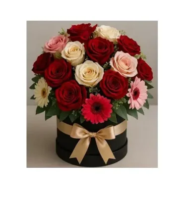 Caja con Rosas y Gerberas RFV233