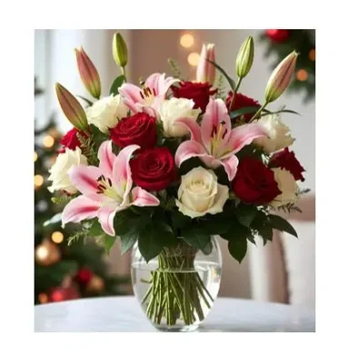 Jarrón con Lilys y Rosas RFV236