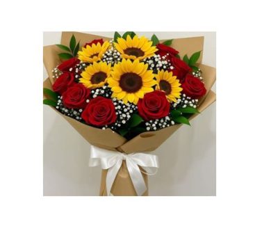 Buquet de Rosas y Girasoles RFA074