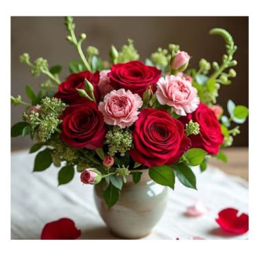 Rosas rojas con claveles RFM400