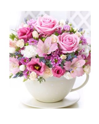 TAZA CON ROSAS RFM402