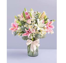 JARRÓN CON ROSAS Y LILYS RFM417
